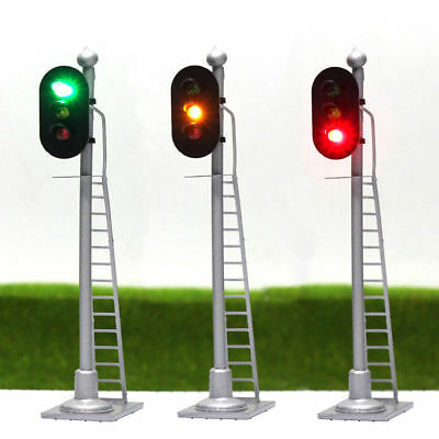 3pcs Model Railway Ho Scale 1:87 Signals Green Red Yellow Block Signal 12v