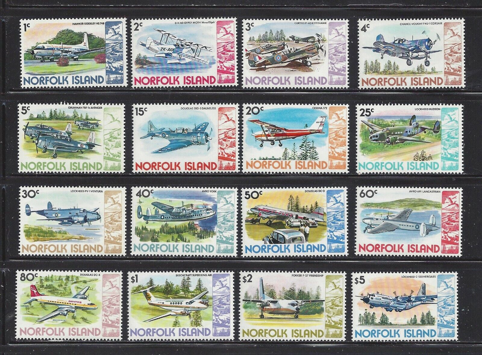 Norfolk Island - 256-270 - Mnh - 1980-1981 - Island Aircraft