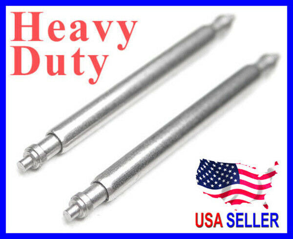 10 Pcs Heavy Duty 2mm Stainless Steel Spring Bar Pin For Chronograph Diver Watch