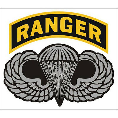 Us Army Ranger With Airborne Wings Sticker - Made In The Usa!!