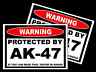 Funny Protected By Ak 47 Gun Warning Sticker Decal